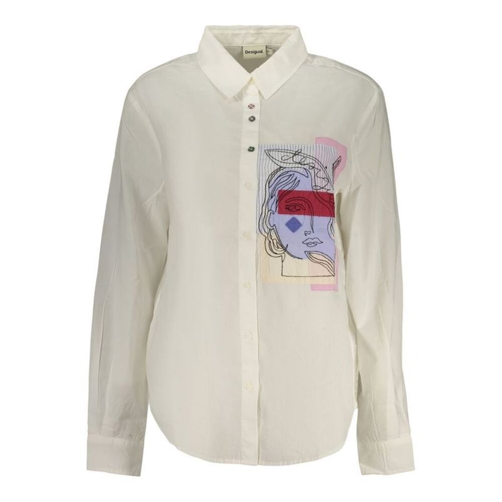 Desigual White Cotton Dress Women's Shirt